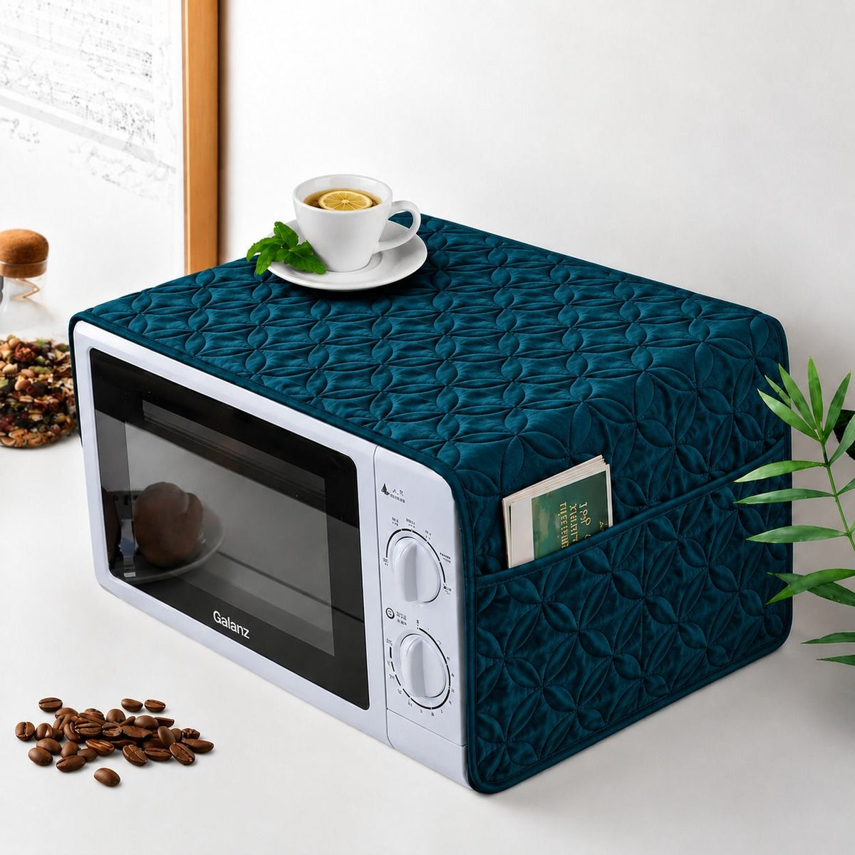 Premium Quilted Microwave Oven Protective Dust Cover